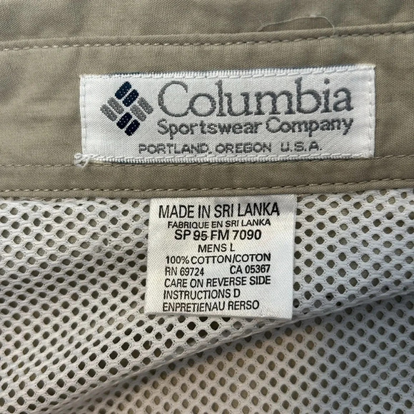 Columbia PFG men’s tan 100% cotton button down shirt size large - Picture 9 of 9